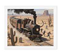 LLUTSNTH Paint by Numbers Kits for Adults, DIY Beginners Paint by Number Kits on Canvas, Steam Train in The Desert Digital Oil Number Painting, Easy Canvas Art Print Kit for Home Decor Gift 40x50cm