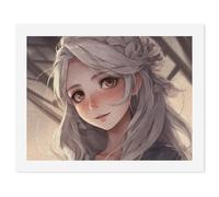 LLUTSNTH Paint by Numbers Kits for Adults, DIY Beginners Paint by Number Kits on Canvas, White Hair Anime Girl Digital Oil Number Painting, Easy Canvas Art Print Kit for Home Decor Gift 30x40cm