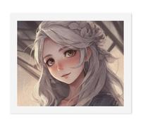 LLUTSNTH Paint by Numbers Kits for Adults, DIY Beginners Paint by Number Kits on Canvas, White Hair Anime Girl Digital Oil Number Painting, Easy Canvas Art Print Kit for Home Decor Gift 40x50cm