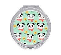 LLUTSNTH Pandan Compact Pocket Mirror, Portable Travel Makeup Mirror with 1x/2x Magnification - Double-Sided Folding Design, Elegant Gift for Women, 2.4 Inch Handheld Cosmetic Mirror