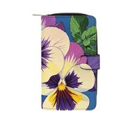 LLUTSNTH Pansy Perfection Print Travel Wallet Slim Leather Wallets Clutch Organizer Purse Coin Pocket for Men Women