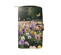 LLUTSNTH Pansy Perfection Travel Wallet Slim Leather Wallets Clutch Organizer Purse Coin Pocket for Men Women