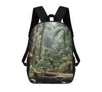 LLUTSNTH Parrot in Rainforest 17 Inch Laptop Backpack for Men Women Travel Daypack with Pockets Work Bag for Office