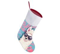 LLUTSNTH Personalized Christmas Stockings 16.5 Inch - Cool Liama Large Plush Xmas Stockings, Rustic Cozy Hanging Xmas Stocking Decorations for Family Holiday Christmas Party Decorations