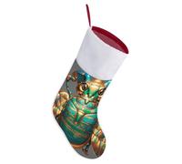 LLUTSNTH Personalized Christmas Stockings 16.5 Inch - Egyptian Scarabs Large Plush Xmas Stockings, Rustic Cozy Hanging Xmas Stocking Decorations for Family Holiday Christmas Party Decorations