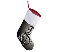 LLUTSNTH Personalized Christmas Stockings 16.5 Inch - Music Symbol Large Plush Xmas Stockings, Rustic Cozy Hanging Xmas Stocking Decorations for Family Holiday Christmas Party Decorations