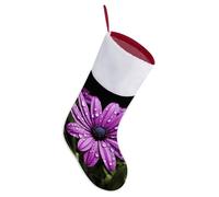 LLUTSNTH Personalized Christmas Stockings 16.5 Inch - Purple Daisy Large Plush Xmas Stockings, Rustic Cozy Hanging Xmas Stocking Decorations for Family Holiday Christmas Party Decorations