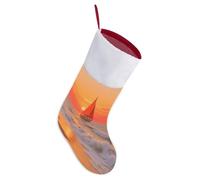 LLUTSNTH Personalized Christmas Stockings 16.5 Inch - Sailing at The Seaside Large Plush Xmas Stockings, Rustic Cozy Hanging Xmas Stocking Decorations for Family Holiday Christmas Party Decorations