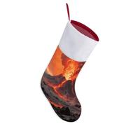 LLUTSNTH Personalized Christmas Stockings 16.5 Inch - Volcano Wonder Large Plush Xmas Stockings, Rustic Cozy Hanging Xmas Stocking Decorations for Family Holiday Christmas Party Decorations