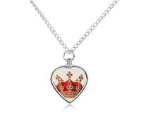 LLUTSNTH Pet Cremation Jewelry for Ashes Red Crown Pendant Heart Pet Urn Necklace Memorial Keepsake Jewelry for Animal Gift with Filling Kit