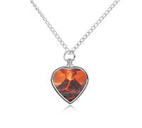 LLUTSNTH Pet Cremation Jewelry for Ashes Volcano Wonder Pendant Heart Pet Urn Necklace Memorial Keepsake Jewelry for Animal Gift with Filling Kit