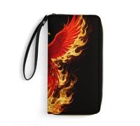 LLUTSNTH Phoenix Flame Womens Wallet Leather Money Clip Coin Purse Clutch Wristlet Travel Long Wallets