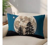 LLUTSNTH Pine Trees of The Moon Throw Pillow Covers 12 "x20 Decorative Lumbar Pillowcase with Hidden Zipper Pillow Case Soft Cushion Cover for Couch Bedroom Living Room