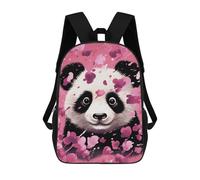 LLUTSNTH Pink Panda Cotton 17 Inch Laptop Backpack for Men Women Travel Daypack with Pockets Work Bag for Office