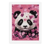 LLUTSNTH Pink Panda Cotton Paint by Numbers Kits for Adults DIY Beginners Paint by Number Kits on Canvas Digital Oil Number Painting, Easy Canvas Art Print Kit for Home Decor Gift 40x30cm