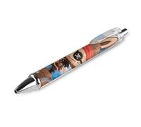 LLUTSNTH Pirate Rabbit Figurine Ballpoint Pens Black Medium Point 0.55mm Ball Point Pen Retractable Office Pens with Super Soft Grip Writing Ink Pen for Men Women 1 PCS