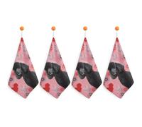 LLUTSNTH Poodles Dogs Kitchen Towels Set -4PCS Super Absorbent Hand Towels, Soft Face Towel Set with Hanging Loop Lightweight Quick Dry Microfiber Dish Towels for Yoga Camping Hotel Spa Travel