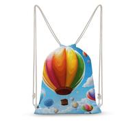 LLUTSNTH Popsicles And Ice Drawstring Backpack for Women - Large Canvas Sackpack, Gym Sport Travel Bag, Drawstring Bags, Hot Air Balloon Pattern, 35x50cm, Travel Backpacks