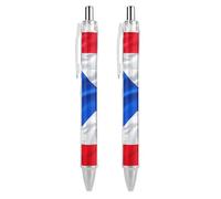 LLUTSNTH Puerto Rico Flag Ballpoint Pens Black Medium Point 0.55mm Ball Point Pen Retractable Office Pens with Super Soft Grip Writing Ink Pen for Men Women 2 PCS