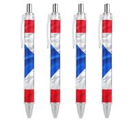 LLUTSNTH Puerto Rico Flag Ballpoint Pens Black Medium Point 0.55mm Ball Point Pen Retractable Office Pens with Super Soft Grip Writing Ink Pen for Men Women 4 PCS