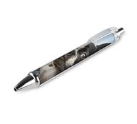 LLUTSNTH Puppy Dog Boston Terrier Ballpoint Pens Black Medium Point 0.55mm Ball Point Pen Retractable Office Pens with Super Soft Grip Writing Ink Pen for Men Women 1 PCS