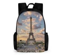 LLUTSNTH Purple Dragon Moon Backpack with Pocket - 15.6-inch Laptop Sleeve Bag Casual Daypack for Work And Travel, French Paris Tour Eiffel Tower, 42x30.5cm