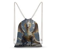 LLUTSNTH Purple Dragon Moon Drawstring Backpack for Women - Large Canvas Sackpack, Gym Sport Travel Bag, Drawstring Bags