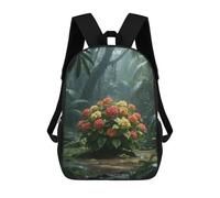 LLUTSNTH Rainforest Hydrangea 17 Inch Laptop Backpack for Men Women Travel Daypack with Pockets Work Bag for Office