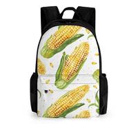 LLUTSNTH Real Image of Donkey Backpack with Pocket - 15.6-inch Laptop Sleeve Bag Casual Daypack for Work And Travel, Cartoon Corn on the Cob, 42x30.5cm