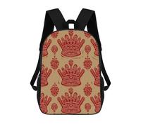 LLUTSNTH Red Crown 17 Inch Laptop Backpack for Men Women Travel Daypack with Pockets Work Bag for Office
