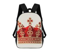 LLUTSNTH Red Crown 17 Inch Laptop Backpack for Men Women Travel Daypack with Pockets Work Bag for Office