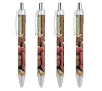 LLUTSNTH Red Dragon Ballpoint Pens Black Medium Point 0.55mm Ball Point Pen Retractable Office Pens with Super Soft Grip Writing Ink Pen for Men Women 4 PCS