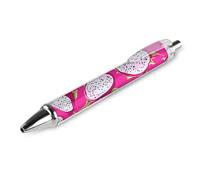 LLUTSNTH Red Dragon Fruit Pattern Ballpoint Pens Black Medium Point 0.55mm Ball Point Pen Retractable Office Pens with Super Soft Grip Writing Ink Pen for Men Women 1 PCS