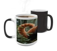 LLUTSNTH Red Panda Eating Color Changing Mug Heat Changing Coffee Cup Funny Magic Mug Novelty Heat Sensitive Coffee Mugs for Men Women Office Christmas Birthday Gift 11 Oz