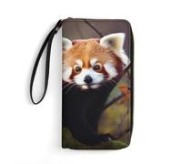 LLUTSNTH Red Panda Womens Wallet Leather Money Clip Coin Purse Clutch Wristlet Travel Long Wallets