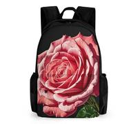 LLUTSNTH Red Rose Love Heart Backpack with Pocket - 15.6-inch Laptop Sleeve Bag Casual Daypack for Work And Travel, Rose Flower of Many Fans, 42x30.5cm