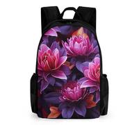 LLUTSNTH Ripe Grapefruit Slice Backpack with Pocket - 15.6-inch Laptop Sleeve Bag Casual Daypack for Work And Travel, Flower Leaves Purple Red Flower, 42x30.5cm