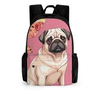LLUTSNTH Ripe Grapefruit Slice Backpack with Pocket - 15.6-inch Laptop Sleeve Bag Casual Daypack for Work And Travel, Pug Pizza, 42x30.5cm