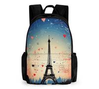 LLUTSNTH Ripe Grapefruit Slice Backpack with Pocket - 15.6-inch Laptop Sleeve Bag Casual Daypack for Work And Travel, Paris Pattern, 42x30.5cm