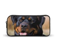 LLUTSNTH Rottweiler Dog Pencil Case - Large Capacity Pencil Pouch Aesthetic Makeup Bag with Zipper for Stationery, Art Supplies, Travel Essentials