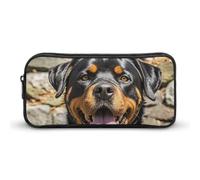 LLUTSNTH Rottweiler Dogs Tongue Head Pencil Case - Large Capacity Pencil Pouch Aesthetic Makeup Bag with Zipper for Stationery, Art Supplies, Travel Essentials