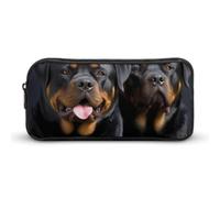 LLUTSNTH Rottweiler Wallpaper Pencil Case - Large Capacity Pencil Pouch Aesthetic Makeup Bag with Zipper for Stationery, Art Supplies, Travel Essentials