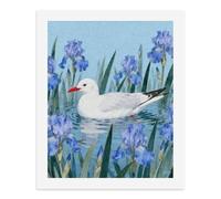 LLUTSNTH Seagull by Iris Flower Paint by Numbers Kits for Adults DIY Beginners Paint by Number Kits on Canvas Digital Oil Number Painting, Easy Canvas Art Print Kit for Home Decor Gift 50x40cm