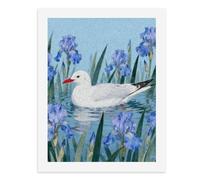 LLUTSNTH Seagull by Iris Flower Paint by Numbers Kits for Adults DIY Beginners Paint by Number Kits on Canvas Digital Oil Number Painting, Easy Canvas Art Print Kit for Home Decor Gift 40x30cm