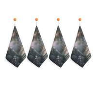 LLUTSNTH Secret Garden Kitchen Towels Set -4PCS Super Absorbent Hand Towels, Soft Face Towel Set with Hanging Loop Lightweight Quick Dry Microfiber Dish Towels for Yoga Camping Hotel Spa Travel
