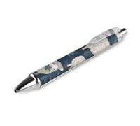 LLUTSNTH Sheep And Holly Tree Ballpoint Pens Black Medium Point 0.55mm Ball Point Pen Retractable Office Pens with Super Soft Grip Writing Ink Pen for Men Women 1 PCS