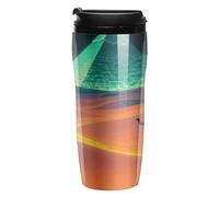 LLUTSNTH Shining Desert Insulated Coffee Tumbler Reusable Iced Coffee Cup Double-Wall Plastic Drinking Cups Hot Coffee Travel Mug, BPA-Free, Shatter-Proof, Dishwasher-Safe 12 Oz
