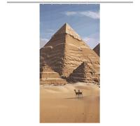 LLUTSNTH Shower Curtain Set with 12 Hooks - Ancient Egypt Pyramid Heavy Duty Curtains for Bathroom, 35.43x70.87Inch（90x180cm） Waterproof Fabric Farmhouse Bath Curtain, Machine Washable Bathroom Decor