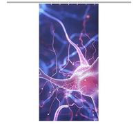 LLUTSNTH Shower Curtain Set with 12 Hooks - Blue Nerve Cell Heavy Duty Curtains for Bathroom, 35.43x70.87Inch（90x180cm） Waterproof Fabric Farmhouse Bath Curtain, Machine Washable Bathroom Decor