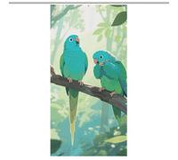 LLUTSNTH Shower Curtain Set with 12 Hooks - Two Parakeets Heavy Duty Curtains for Bathroom, 35.43x70.87Inch（90x180cm） Waterproof Fabric Farmhouse Bath Curtain, Machine Washable Bathroom Decor